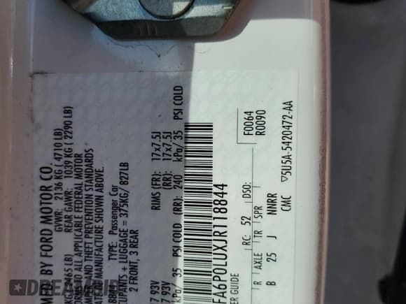 ✅ 2018 Ford Fusion SE • VIN: 3FA6P0LUXJR118844 • Lot: 73201664. Wystawiony na Copart z przebiegiem 135 031 mil. Bezpłatny archiwum sprzedaży aukcyjnych z USA i szczegółowy raport historii pojazdu na DreamBid. Zdjęcie 12.