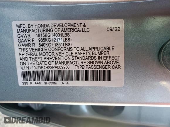 ✅ 2023 Acura Integra • VIN: 19UDE4H23PA009250 • Lot: 71281095. Wystawiony na Copart z przebiegiem 50 740 mil. Bezpłatny archiwum sprzedaży aukcyjnych z USA i szczegółowy raport historii pojazdu na DreamBid. Zdjęcie 12.