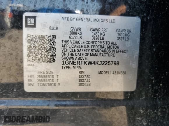 ✅ 2019 Chevrolet Traverse LS • VIN: 1GNERFKW4KJ225798 • Lot: 64685714. Wystawiony na Copart z przebiegiem 86 135 mil. Bezpłatny archiwum sprzedaży aukcyjnych z USA i szczegółowy raport historii pojazdu na DreamBid. Zdjęcie 13.