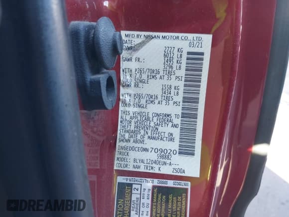 ✅ 2021 Nissan Frontier S • VIN: 1N6ED0CE0MN709020 • Lot: 41402633. Listed on IAAI with 47,022 mi. Free auction sales archive from the USA and detailed vehicle history report at DreamBid. Image 9.