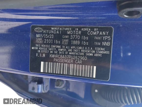 ✅ 2023 Hyundai Venue SEL • VIN: KMHRC8A37PU262960 • Лот: 43301894. Опубликован ранее на IAAI с пробегом 28 491 миль. Бесплатный доступ к архиву аукционных продаж из США и подробный отчёт об истории автомобиля на DreamBid. Изображение 9.