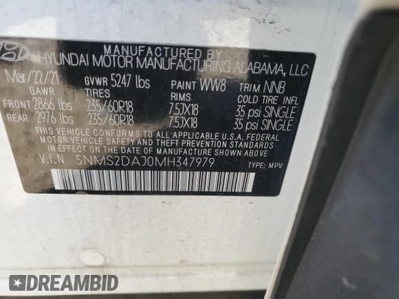 ✅ 2021 Hyundai Santa Fe SEL • VIN: 5NMS2DAJ0MH347979 • Lot: 80461023. Wystawiony na Copart z przebiegiem 30 863 mil. Bezpłatny archiwum sprzedaży aukcyjnych z USA i szczegółowy raport historii pojazdu na DreamBid. Zdjęcie 13.