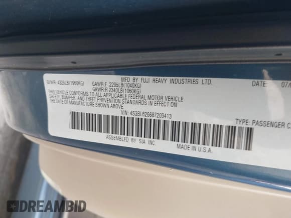 ✅ 2008 Subaru Legacy Limited • VIN: 4S3BL626687209413 • Lot: 43778540. Wystawiony na IAAI z przebiegiem 158 919 mil. Bezpłatny archiwum sprzedaży aukcyjnych z USA i szczegółowy raport historii pojazdu na DreamBid. Zdjęcie 9.