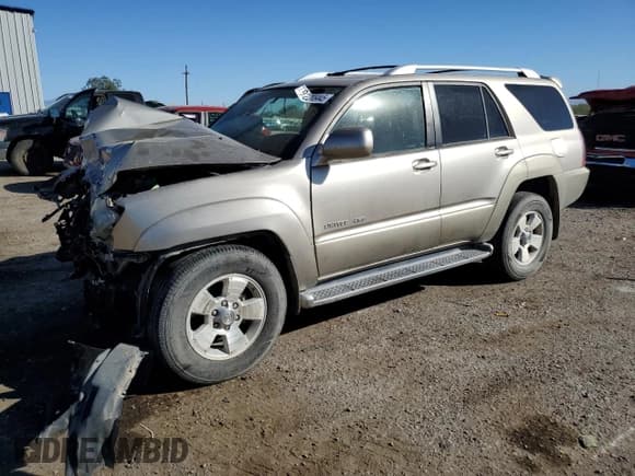 ✅ 2003 Toyota 4Runner Limited • VIN: JTEBT17R330003369 • Lot: 92288445. Listed on Copart with 124,735 mi. Free auction sales archive from the USA and detailed vehicle history report at DreamBid. Image 1.