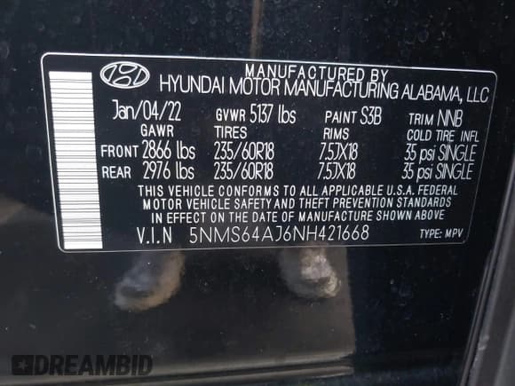 ✅ 2022 Hyundai Santa Fe XRT • VIN: 5NMS64AJ6NH421668 • Lot: 43239799. Wystawiony na IAAI z przebiegiem 40 576 mil. Bezpłatny archiwum sprzedaży aukcyjnych z USA i szczegółowy raport historii pojazdu na DreamBid. Zdjęcie 9.