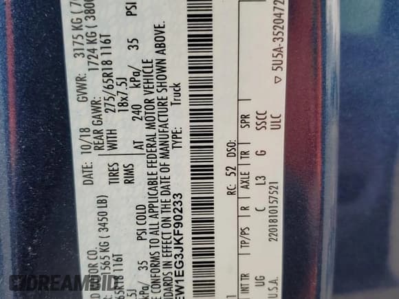 ✅ 2018 Ford F-150 Lariat • VIN: 1FTEW1EG3JKF90233 • Lot: 86681935. Wystawiony na Copart z przebiegiem 143 810 mil. Bezpłatny archiwum sprzedaży aukcyjnych z USA i szczegółowy raport historii pojazdu na DreamBid. Zdjęcie 12.