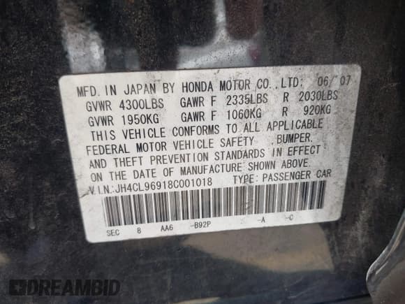 ✅ 2008 Acura TSX Nav • VIN: JH4CL96918C001018 • Lot: 42700049. Wystawiony na IAAI z przebiegiem 226 575 mil. Bezpłatny archiwum sprzedaży aukcyjnych z USA i szczegółowy raport historii pojazdu na DreamBid. Zdjęcie 9.