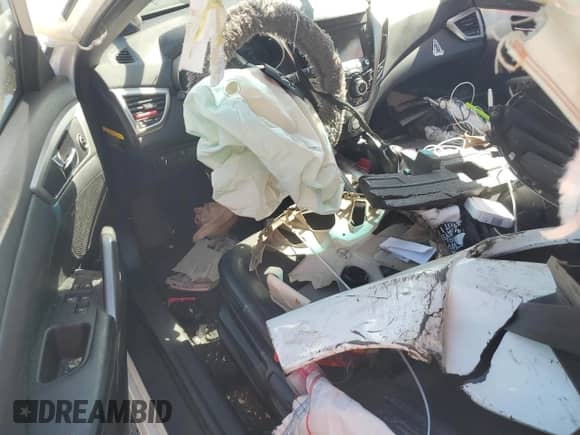 2014 Hyundai Veloster with VIN KMHTC6AD7EU216318, listed as a Copart auction lot 85651955 with Not provided miles and Salvage title. Bid and sale history available at DreamBid. Image 8.