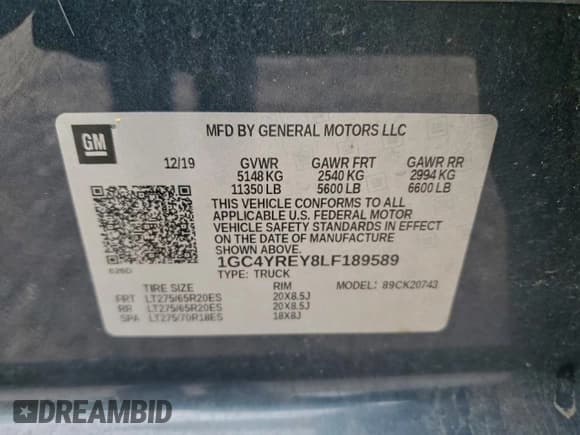 ✅ 2020 Chevrolet Silverado 2500HD High Country • VIN: 1GC4YREY8LF189589 • Лот: 91419655. Опубликован ранее на Copart с пробегом 144 850 миль. Бесплатный доступ к архиву аукционных продаж из США и подробный отчёт об истории автомобиля на DreamBid. Изображение 13.