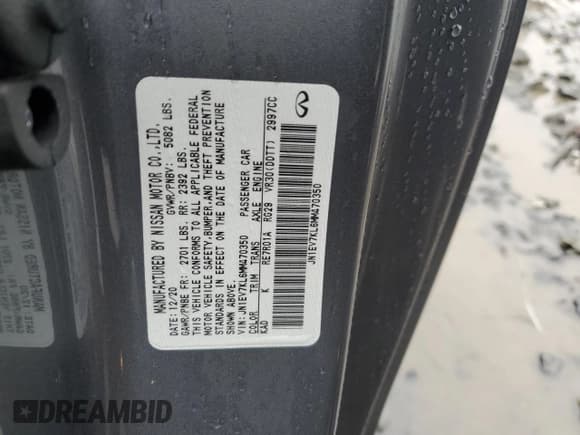 ✅ 2021 Infiniti Q60 Luxe • VIN: JN1EV7KL6MM470350 • Lot: 84838574. Listed on Copart with 27,374 mi. Free auction sales archive from the USA and detailed vehicle history report at DreamBid. Image 12.