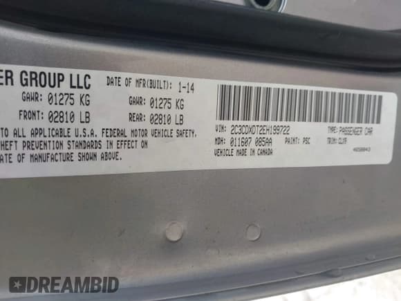 ✅ 2014 Dodge Charger RT Max • VIN: 2C3CDXDT2EH199722 • Lot: 43908410. Listed on IAAI with 151,750 mi. Free auction sales archive from the USA and detailed vehicle history report at DreamBid. Image 9.