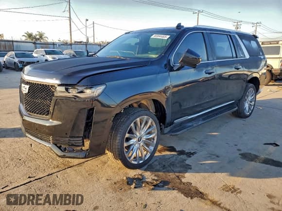 ✅ 2022 Cadillac Escalade ESV Premium Luxury • VIN: 1GYS3KKL4NR336735 • Лот: 96994465. Опубликован ранее на Copart с пробегом 48 546 миль. Бесплатный доступ к архиву аукционных продаж из США и подробный отчёт об истории автомобиля на DreamBid. Изображение 1.