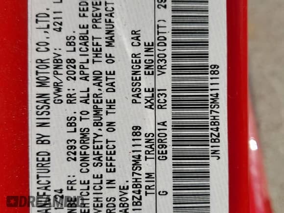 ✅ 2025 Nissan Z Performance • VIN: JN1BZ4BH7SM411189 • Лот: 90941785. Опубликован ранее на Copart с пробегом 957 миль. Бесплатный доступ к архиву аукционных продаж из США и подробный отчёт об истории автомобиля на DreamBid. Изображение 12.