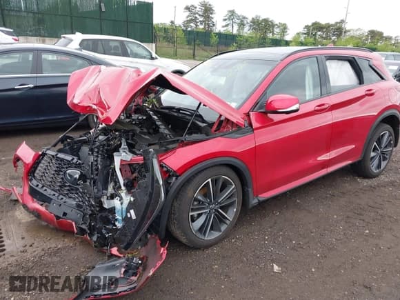 ✅ 2025 Infiniti QX50 Sport • VIN: 3PCAJ5FB5SF103880 • Lot: 42208867. Listed on IAAI with 1,173 mi. Free auction sales archive from the USA and detailed vehicle history report at DreamBid. Image 2.