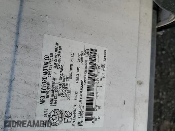 ✅ 2016 Lincoln MKX Reserve • VIN: 2LMTJ8LR1GBL82292 • Lot: 91449195. Listed on Copart with 244,355 mi. Free auction sales archive from the USA and detailed vehicle history report at DreamBid. Image 13.