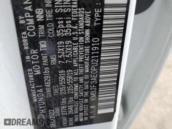 ✅ 2023 Hyundai Tucson N Line • VIN: KM8JF3AE0PU211910 • Lot: 71085664. Wystawiony na Copart z przebiegiem 26 849 mil. Bezpłatny archiwum sprzedaży aukcyjnych z USA i szczegółowy raport historii pojazdu na DreamBid. Zdjęcie 13.