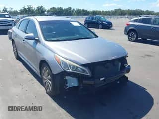 ✅ 2015 Hyundai Sonata Sport • VIN: 5NPE34AF0FH133277 • Lot: 43491317. Listed on IAAI with 87,298 mi. Free auction sales archive from the USA and detailed vehicle history report at DreamBid. Image 1.