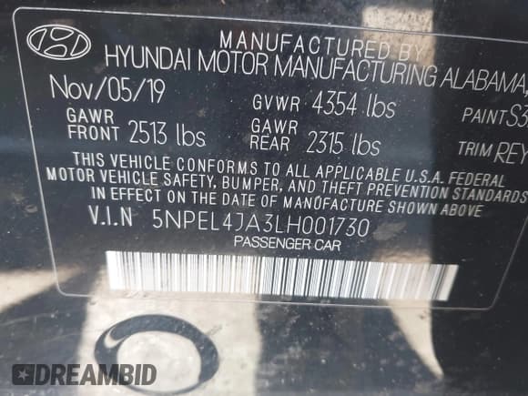 ✅ 2020 Hyundai Sonata SEL • VIN: 5NPEL4JA3LH001730 • Лот: 43463664. Опубликован ранее на IAAI с пробегом 78 175 миль. Бесплатный доступ к архиву аукционных продаж из США и подробный отчёт об истории автомобиля на DreamBid. Изображение 9.