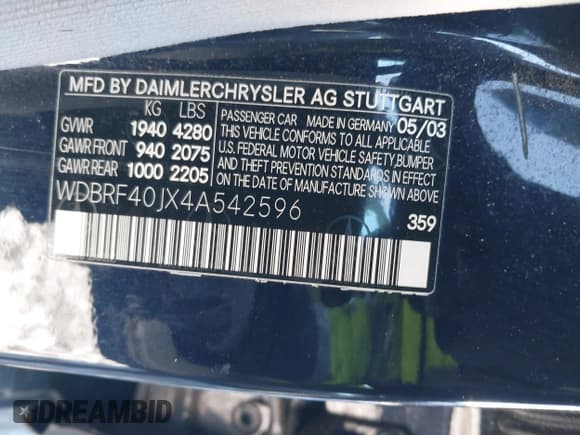 ✅ 2004 Mercedes-Benz C 230 Kompressor • VIN: WDBRF40JX4A542596 • Lot: 41366025. Wystawiony na IAAI z przebiegiem 89 303 mil. Bezpłatny archiwum sprzedaży aukcyjnych z USA i szczegółowy raport historii pojazdu na DreamBid. Zdjęcie 9.