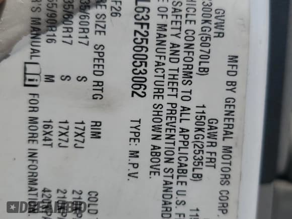 ✅ 2005 Chevrolet Equinox LT • VIN: 2CNDL63F256053062 • Лот: 53434345. Опубликован ранее на Copart с пробегом 209 984 миль. Бесплатный доступ к архиву аукционных продаж из США и подробный отчёт об истории автомобиля на DreamBid. Изображение 13.