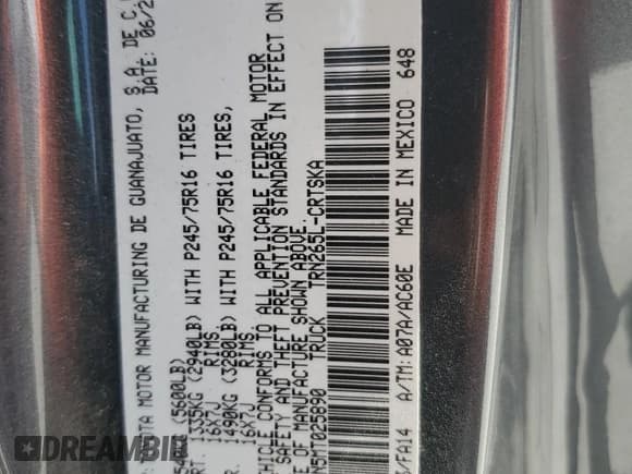 ✅ 2021 Toyota Tacoma SR • VIN: 3TYRX5GN5MT025890 • Lot: 69505915. Listed on Copart with 25,765 mi. Free auction sales archive from the USA and detailed vehicle history report at DreamBid. Image 12.