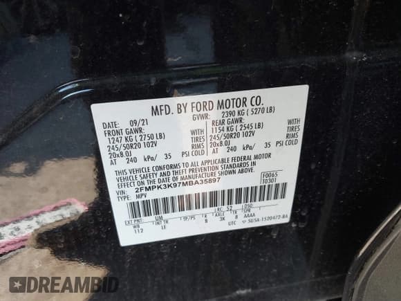 ✅ 2021 Ford Edge Titanium • VIN: 2FMPK3K97MBA35897 • Lot: 41629471. Wystawiony na IAAI z przebiegiem 55 647 mil. Bezpłatny archiwum sprzedaży aukcyjnych z USA i szczegółowy raport historii pojazdu na DreamBid. Zdjęcie 9.