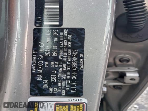 ✅ 2025 Kia K4 LXS • VIN: 3KPFT4DE0SE046422 • Lot: 94164055. Wystawiony na Copart z przebiegiem 23 194 mil. Bezpłatny archiwum sprzedaży aukcyjnych z USA i szczegółowy raport historii pojazdu na DreamBid. Zdjęcie 12.