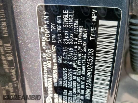 2019 Hyundai Kona SE with VIN KM8K12AA9KU245203, listed as a Copart auction lot 70604755 with 67,907 mi miles and Salvage title. Bid and sale history available at DreamBid. Image 13.