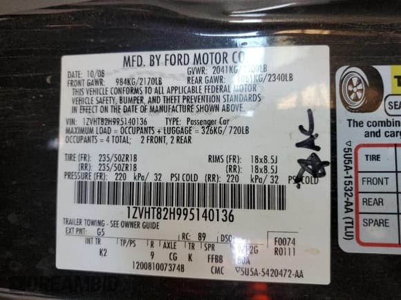 ✅ 2009 Ford Mustang GT • VIN: 1ZVHT82H995140136 • Лот: 90090435. Опубликован ранее на Copart с пробегом 90 411 миль. Бесплатный доступ к архиву аукционных продаж из США и подробный отчёт об истории автомобиля на DreamBid. Изображение 12.