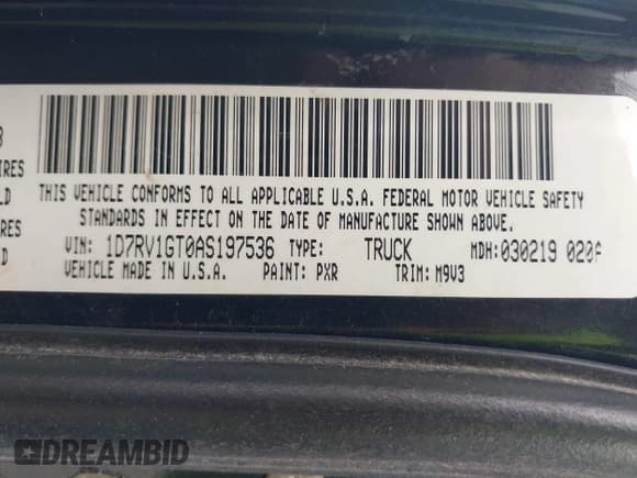 ✅ 2010 Dodge 1500 TRX • VIN: 1D7RV1GT0AS197536 • Lot: 42095291. Wystawiony na IAAI z przebiegiem 200 182 mil. Bezpłatny archiwum sprzedaży aukcyjnych z USA i szczegółowy raport historii pojazdu na DreamBid. Zdjęcie 9.