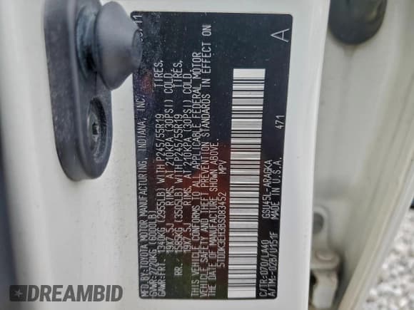 ✅ 2011 Toyota Highlander Limited • VIN: 5TDDK3EH3BS083452 • Lot: 94167475. Wystawiony na Copart z przebiegiem 199 238 mil. Bezpłatny archiwum sprzedaży aukcyjnych z USA i szczegółowy raport historii pojazdu na DreamBid. Zdjęcie 13.