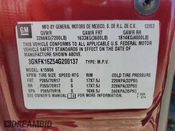 2004 Chevrolet Suburban Z71 с VIN 3GNFK16Z54G200137, выставлен на аукционе Copart как лот 77475084 с пробегом 217 547 миль миль и Списание • Salvage title. История ставок и продаж доступна на DreamBid. Изображение 15.