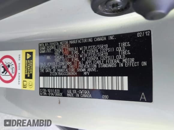 ✅ 2012 Lexus RX 350 • VIN: 2T2ZK1BA5CC080804 • Lot: 43736716. Wystawiony na IAAI z przebiegiem 131 962 mil. Bezpłatny archiwum sprzedaży aukcyjnych z USA i szczegółowy raport historii pojazdu na DreamBid. Zdjęcie 9.