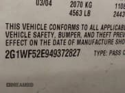 ✅ 2004 Chevrolet Impala • VIN: 2G1WF52E949372827 • Lot: 43846697. Listed on IAAI with 311,836 mi. Free auction sales archive from the USA and detailed vehicle history report at DreamBid. Image 9.