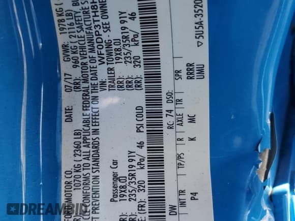 ✅ 2017 Ford Focus RS • VIN: WF0DP3TH8H4126124 • Лот: 84386305. Опубликован ранее на Copart с пробегом 76 717 миль. Бесплатный доступ к архиву аукционных продаж из США и подробный отчёт об истории автомобиля на DreamBid. Изображение 12.