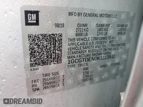 ✅ 2019 Chevrolet Colorado 4WD Z71 • VIN: 1GCGTDEN0K1113932 • Лот: 73998744. Опубликован ранее на Copart с пробегом Не указан. Бесплатный доступ к архиву аукционных продаж из США и подробный отчёт об истории автомобиля на DreamBid. Изображение 13.