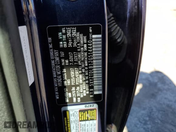 ✅ 2018 Hyundai Santa Fe 2.4L • VIN: 5XYZTDLB1JG514440 • Лот: 50703004. Опубликован ранее на Copart с пробегом 92 545 миль. Бесплатный доступ к архиву аукционных продаж из США и подробный отчёт об истории автомобиля на DreamBid. Изображение 15.