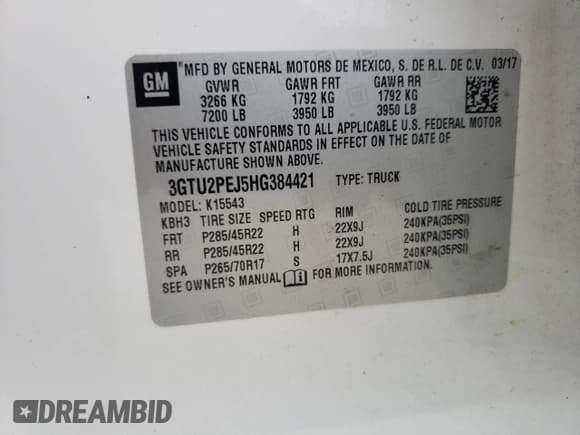 ✅ 2017 GMC Sierra 1500 Denali • VIN: 3GTU2PEJ5HG384421 • Lot: 65869314. Listed on Copart with 116,426 mi. Free auction sales archive from the USA and detailed vehicle history report at DreamBid. Image 12.