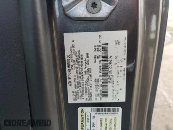 ✅ 2015 Ford Mustang EcoBoost Premium • VIN: 1FATP8UH7F5396856 • Лот: 87185835. Опубликован ранее на Copart с пробегом 136 496 миль. Бесплатный доступ к архиву аукционных продаж из США и подробный отчёт об истории автомобиля на DreamBid. Изображение 12.