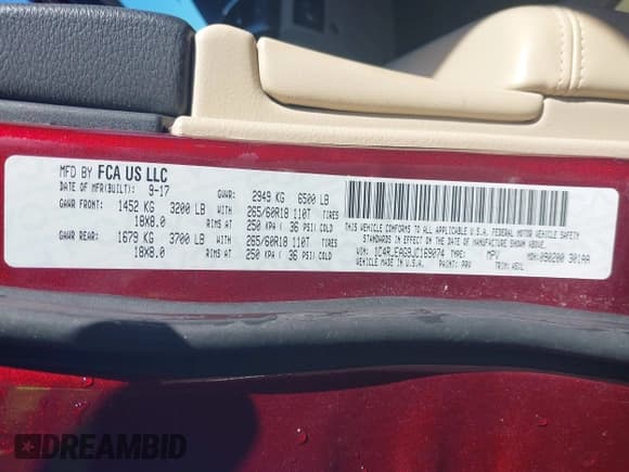 ✅ 2018 Jeep Grand Cherokee Altitude • VIN: 1C4RJEAG9JC169074 • Лот: 43717162. Опубликован ранее на IAAI с пробегом 92 228 миль. Бесплатный доступ к архиву аукционных продаж из США и подробный отчёт об истории автомобиля на DreamBid. Изображение 9.