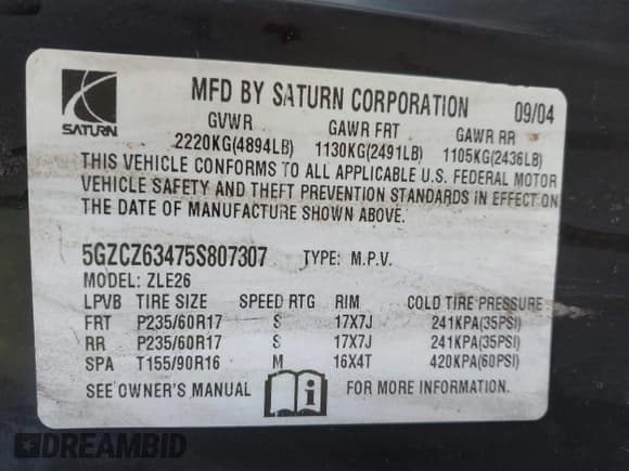 ✅ 2005 Saturn VUE • VIN: 5GZCZ63475S807307 • Lot: 42466571. Wystawiony na IAAI z przebiegiem Nie podano. Bezpłatny archiwum sprzedaży aukcyjnych z USA i szczegółowy raport historii pojazdu na DreamBid. Zdjęcie 9.