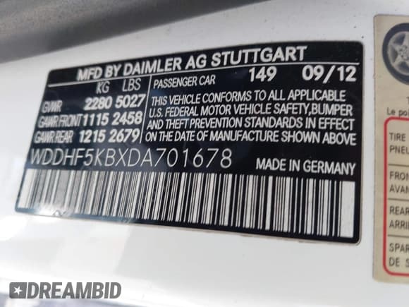 ✅ 2013 Mercedes-Benz E 350 Luxury • VIN: WDDHF5KBXDA701678 • Лот: 43138383. Опубликован ранее на IAAI с пробегом 88 001 миль. Бесплатный доступ к архиву аукционных продаж из США и подробный отчёт об истории автомобиля на DreamBid. Изображение 9.