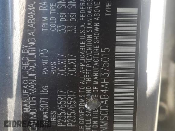 2010 Hyundai Santa Fe GLS with VIN 5NMSGDAB4AH375015, listed as a Copart auction lot 73423504 with 161,811 mi miles and Salvage title. Bid and sale history available at DreamBid. Image 12.