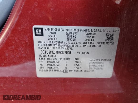 ✅ 2017 GMC Sierra 1500 Denali • VIN: 3GTU2PEJ7HG367040 • Лот: 82760274. Опубликован ранее на Copart с пробегом 92 461 миль. Бесплатный доступ к архиву аукционных продаж из США и подробный отчёт об истории автомобиля на DreamBid. Изображение 12.