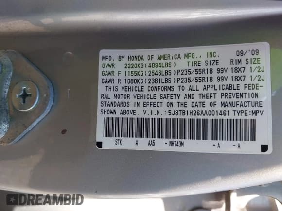 ✅ 2010 Acura RDX • VIN: 5J8TB1H26AA001461 • Лот: 42799667. Опубликован ранее на IAAI с пробегом 154 498 миль. Бесплатный доступ к архиву аукционных продаж из США и подробный отчёт об истории автомобиля на DreamBid. Изображение 9.