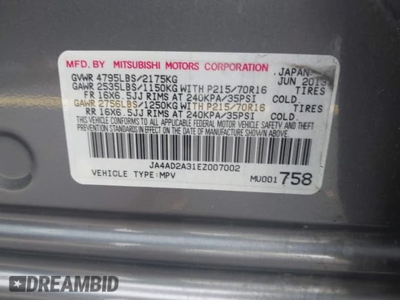 ✅ 2014 Mitsubishi Outlander ES • VIN: JA4AD2A31EZ007002 • Lot: 42613451. Listed on IAAI with 168,883 mi. Free auction sales archive from the USA and detailed vehicle history report at DreamBid. Image 9.