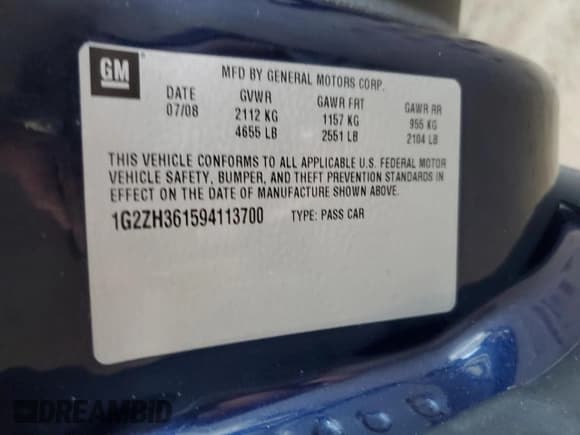 ✅ 2009 Pontiac G6 GT 1SA • VIN: 1G2ZH361594113700 • Лот: 44731405. Опубликован ранее на Copart с пробегом 57 656 миль. Бесплатный доступ к архиву аукционных продаж из США и подробный отчёт об истории автомобиля на DreamBid. Изображение 14.