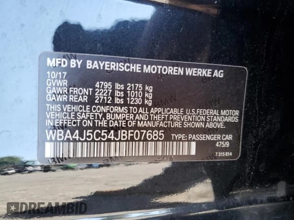 ✅ 2018 BMW 4 Series 440i • VIN: WBA4J5C54JBF07685 • Lot: 71122785. Wystawiony na Copart z przebiegiem 37 871 mil. Bezpłatny archiwum sprzedaży aukcyjnych z USA i szczegółowy raport historii pojazdu na DreamBid. Zdjęcie 12.