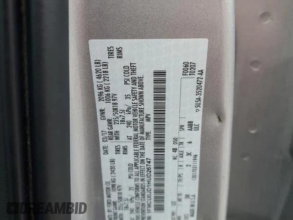 ✅ 2017 Ford Escape Titanium • VIN: 1FMCU0JD1HUD26747 • Lot: 91191585. Wystawiony na Copart z przebiegiem 121 878 mil. Bezpłatny archiwum sprzedaży aukcyjnych z USA i szczegółowy raport historii pojazdu na DreamBid. Zdjęcie 13.