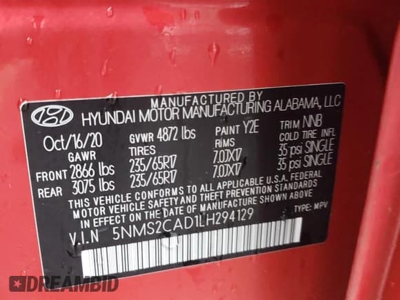 ✅ 2020 Hyundai Santa Fe SE • VIN: 5NMS2CAD1LH294129 • Lot: 42814473. Wystawiony na Copart z przebiegiem 28 430 mil. Bezpłatny archiwum sprzedaży aukcyjnych z USA i szczegółowy raport historii pojazdu na DreamBid. Zdjęcie 13.